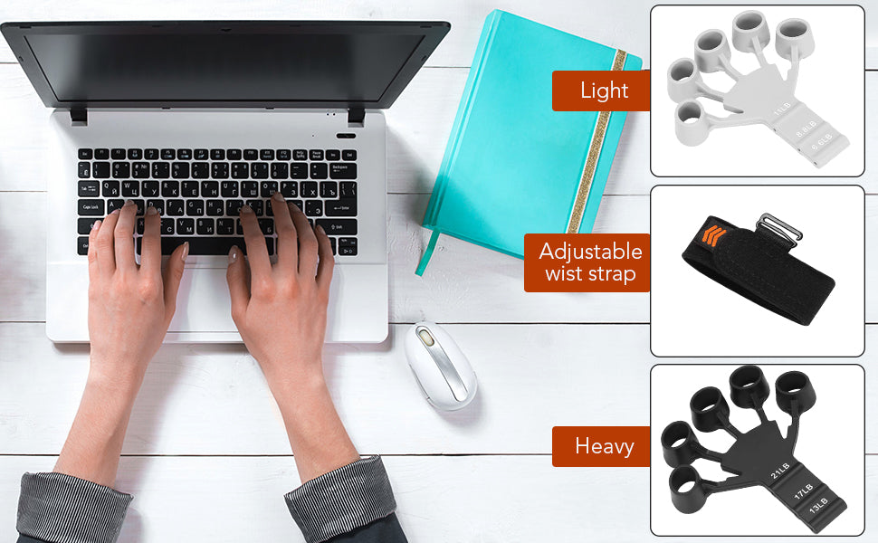 Adjustable Hand Exerciser and Finger Stretcher for Hand Therapy, Rock Climbing - Relieve Pain for Arthritis, Carpal Tunnel