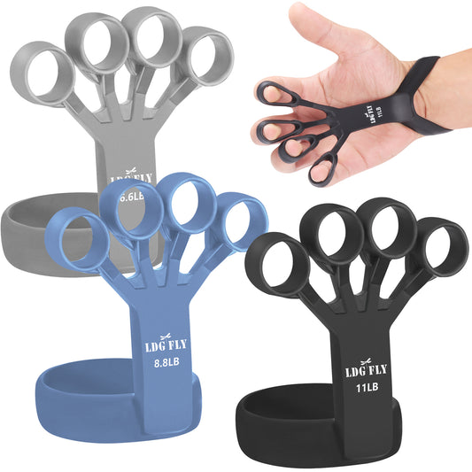 Hand Grip Strengthener - Hand Exerciser and Adjustabe Finger Stretcher - Grip Strength Trainer for Hand Therapy, Rock Climbing - Relieve Pain for Arthritis, Carpal Tunnel…