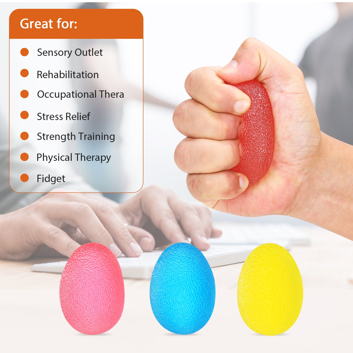 Finger Exerciser & Hand Exercise Balls - Physical Therapy Kit for Arthritis, Carpal Tunnel Pain Relief, Rehabilitation, Stress Relief